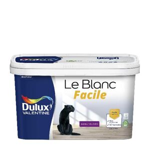 Dulux Valentine Le Blanc Facile - Facile à appliquer - Velours Blanc - 2,5L