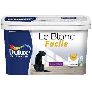 Dulux Valentine Le Blanc Facile - Facile à appliquer - Velours Blanc - 2,5L