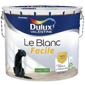 Dulux Valentine Le Blanc Facile - Facile à appliquer - Satin Blanc - 10L