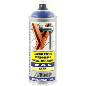 Bombe peinture Bleu outremer brillant acrylique RAL 5002 Motip 400 ml