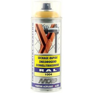 Bombe peinture Jaune or brillant acrylique RAL 1004 Motip 400 ml M0707