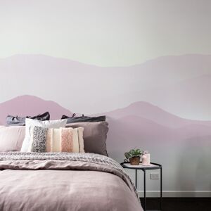 Acte Deco Papier peint panoramique misty mountains 170 x 250 cm rose