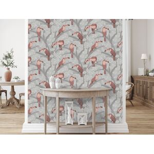 Le Grand Cirque Papier peint adhésif toucans gris clair 80cmx2m50