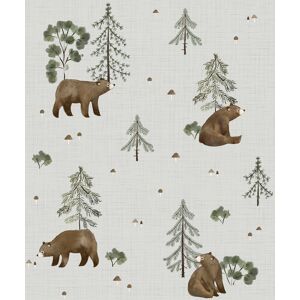 Lilipinso Papier peint mountain et bears vert