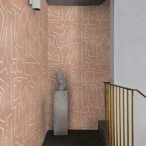 Wallpapers4Beginners Papier Peint Graffiti Moderne sur Fond Rose Saumone 250x200 cm