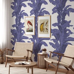 Wallpapers4Beginners Papier Peint Palmes Exotiques Blanc et Bleu 250x200 cm