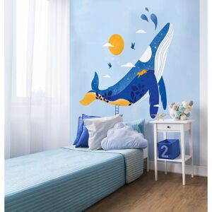 Acte Deco Papier peint panoramique enfant baleine Bleu 250x250x1cm