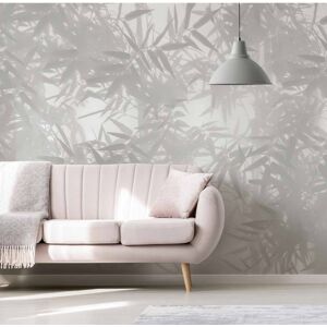 Acte Deco Papier peint panoramique ombres bambous 450 x 250 cm gris