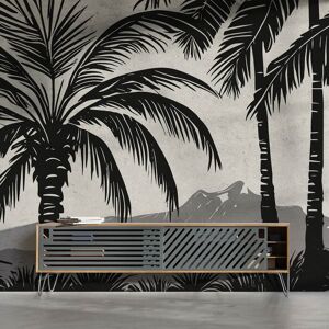 Hexoa Papier peint panoramique exotique ile aux palmiers 364x270cm