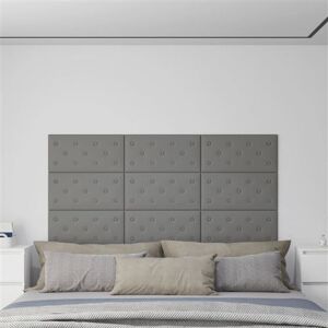 Non communiqué Panneaux muraux 12 pcs Gris 60x30 cm Similicuir 2,16 m² Gris - Publicité