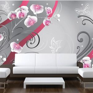 Artgeist Papier peint Pink orchids variation-Taille L 100 x H 70 cm Imprimé - Publicité