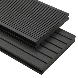 vidaXL Panneaux de terrasse solides et accessoires WPC 25 m² 4 m Noir Noir - Publicité