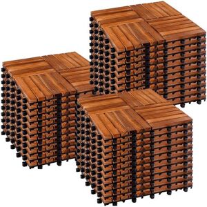 Non communiqué Lot de 33 carreaux en bois d'acacia, modèle mosaïque 4x4 - STILISTA Bois acacia mosaïque 4x4 - Publicité