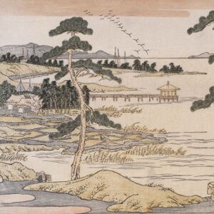 Etoffe.com x Agence Musées Nationaux Papier peint panoramique Oies de Katada