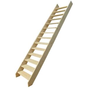 Levigne Escalier Droit en Bois de Douglas Reglable en Hauteur 2,20 ? 3,00 m