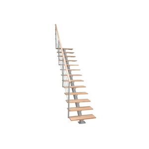 Levigne Escalier Droit Limon Central Metal et Bois 280 cm Montana