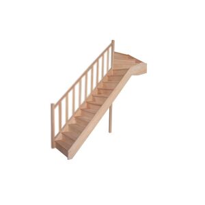 Levigne Escalier quart tournant haut en bois de hetre 80 cm