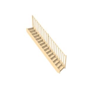 Levigne Rampe Balustres Droits pour Escalier Droit Bois 288 cm Olea