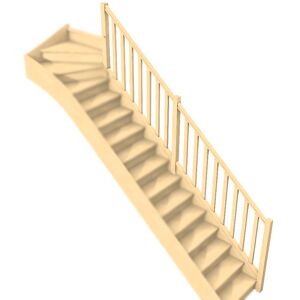 Levigne Rampe Balustres Droits : Escalier Quart Tournant Haut Bois 288 cm Olea