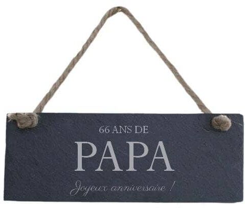 Cadeaux.com Plaque de porte en ardoise papa 66 ans