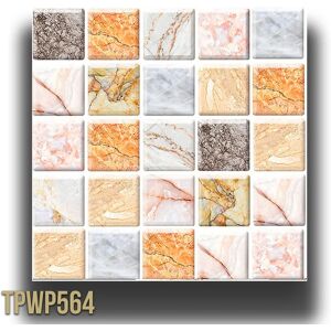 Eternal Parquet pacco da 4 Pannelli 3D Autoadesivi in PVC 30X30cm vari decori ultrarealistici ideali per bagni e cucine - MARMO MOSAICO - TPWP564