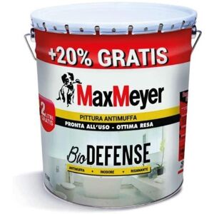 MaxMeyer BIODEFENCE PITTURA BIANCA ANTIMUFFA PER INTERNI PRONTA ALL'USO 10 + 2 LT.