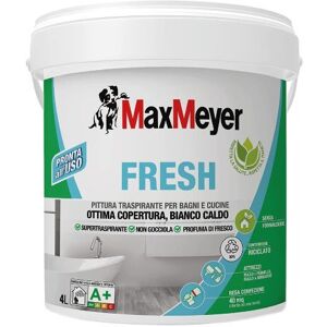 MaxMeyer FRESH A+ IDROPITTURA MURALE BIANCA PER INTERNI PRIVA DI FORMALDEIDE PRONTA ALL'USO 4 LT.