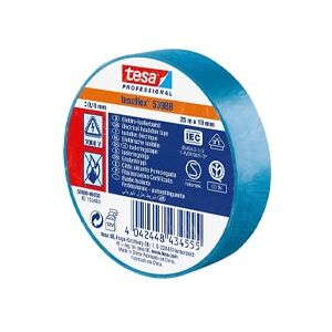 TESA 53988 Nastro isolante professionale in PVC per applicazione elettriche Blu 33mt x 19 mm