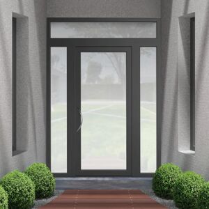 Leroy Merlin Portoncino d'ingresso Condo23 grigio/grigio L 90 x H 210 cm apertura destra