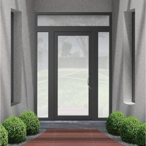 Leroy Merlin Portoncino d'ingresso Condo23 grigio/grigio L 90 x H 210 cm apertura sinistra