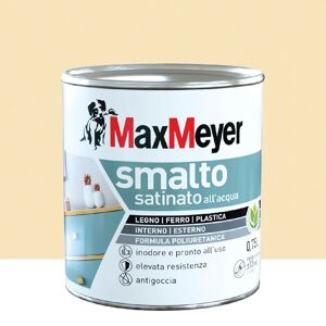 MAXMEYER Vernice da esterno per legno e ferro e plastica  poliuretanico bianco panna satinato, 0.75 l