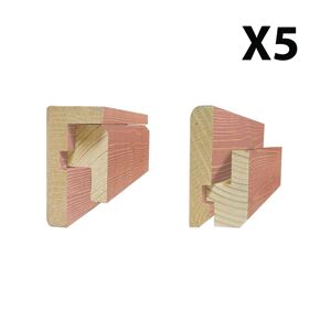 Leroy Merlin Profilo per perlina Woody 20 pezzi in legno colore prugna Sp 32 x L 70 x L 2000 mm