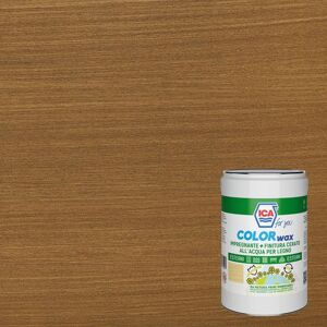 ICA FOR YOU Impregnante per legno da esterno a base acqua  Colorwax noce medio semi opaco 5 lt, 10 anni di protezione.