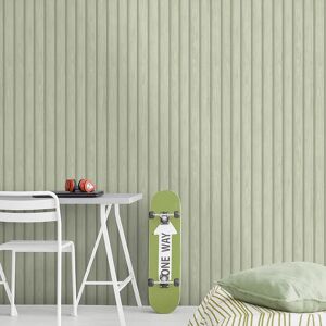 HOLDEN DECOR Carta da parati Doghe verde, 53 cm x 10.05 m