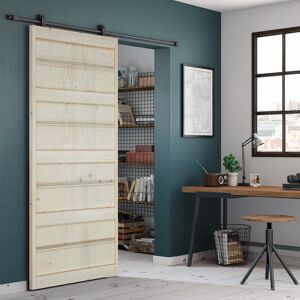 Leroy Merlin Porta scorrevole Storage in legno, L 96 x H 215 cm, con binario Loft grigio