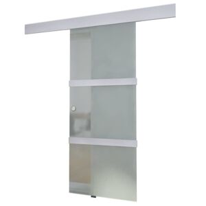 vidaXL Porta Scorrevole in Vetro e Alluminio 178 cm Argento