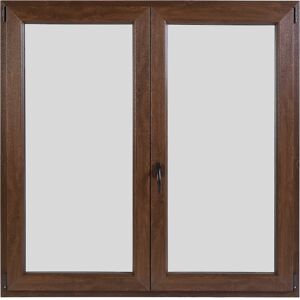 Tecnomat PORTA FINESTRA IN PVC NOCE 2 ANTE CON SERRATURA 120x220 cm (LxH)