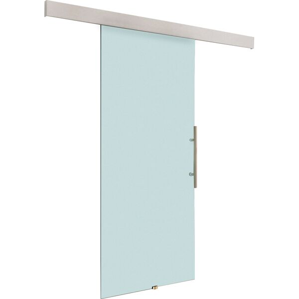 dechome e70001 porta scorrevole in vetro temperato satinato con binario 90x205 cm - e70001