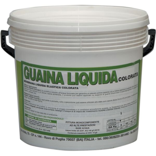 vodichem guainaliquidacolorata guaina liquida impermeabilizzante resine sintetiche pronta all'uso colore bianco quantità 20 kg