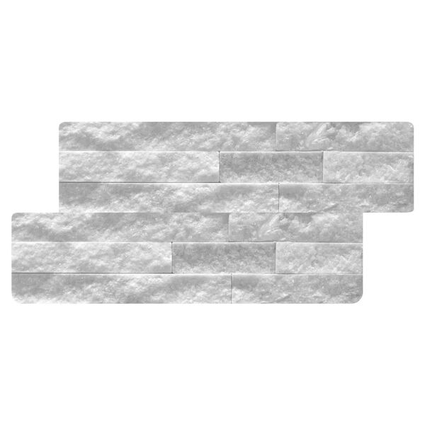 accademia_61 placchetta pietra naturale 18x35 cm 6 liste bianca 12 pezzi quarzite