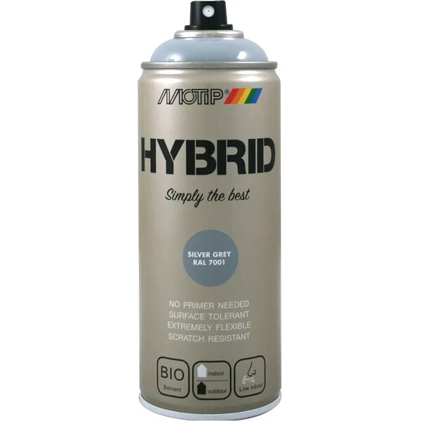 motip vernice spray hybrid ral 7001  grigio argento 400 ml 2,5 - 3,5 m² con 1 l