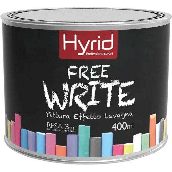 hyrid by covema pittura effetto lavagna hyrid 400 ml free write colore nero 5-6 m² con 1 l a 2 mani