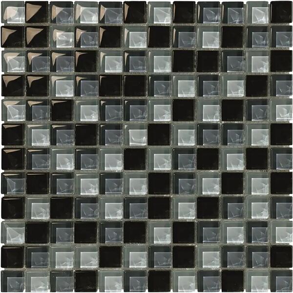 tecnomat mosaico interno lione black lucido 30x30x0,8 cm 1 pezzo vetro