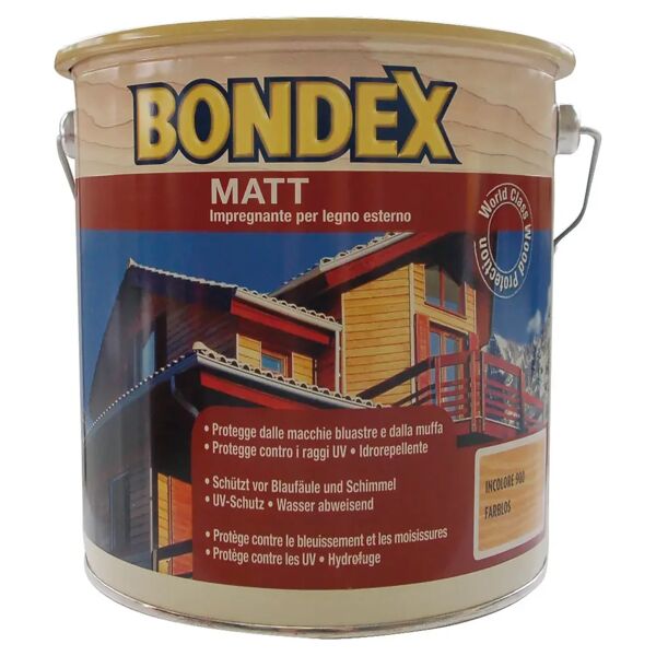 bondex impregnante solvente  matt 0,75 l noce scuro pronto all'uso 10-16 m² con 1 l