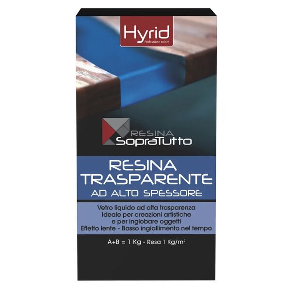 hyrid by covema resina epossidica covema trasparente 1kg bicomponente alto spessore bassissimo ingiallimento