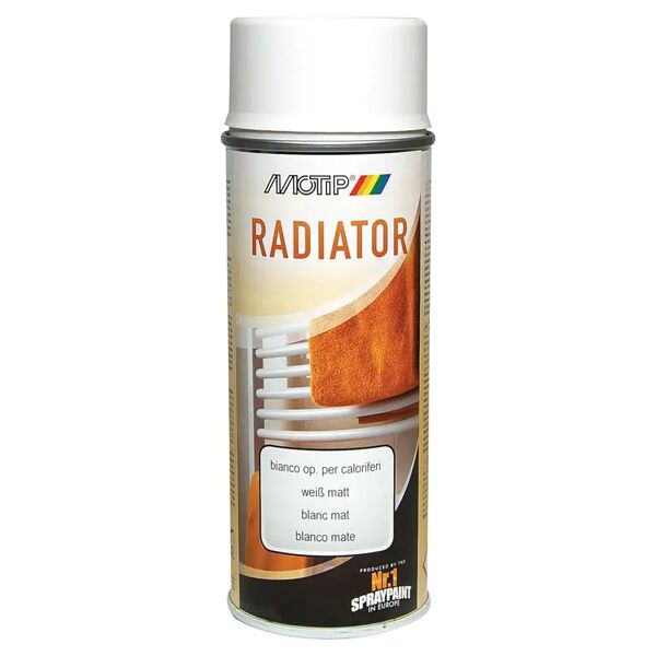 motip smalto spray radiatori  bianco opaco 400 ml 2,5 m² con 1 l