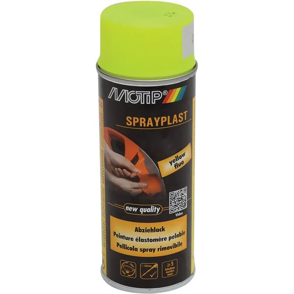 motip pellicola rimovibile spray  400 ml sprayplast giallofluo opaco 0,5-1 m² con 1 l - 5 mani