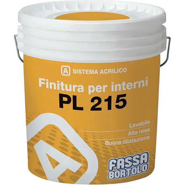 fassa idropittura lavabile pl 215  5 l bianca per interno 5-6 m² con 1 l a 2 mani