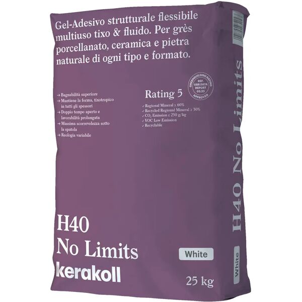 kerakoll adesivo h40 no limits  25 kg bianco