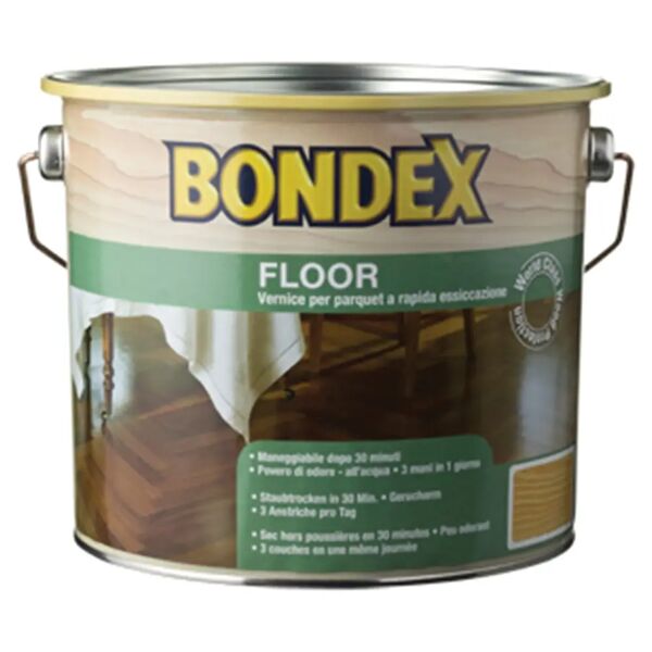 bondex vernice per parquet  floor 0,75 l all'acqua lucido incolore rapida essiccazione